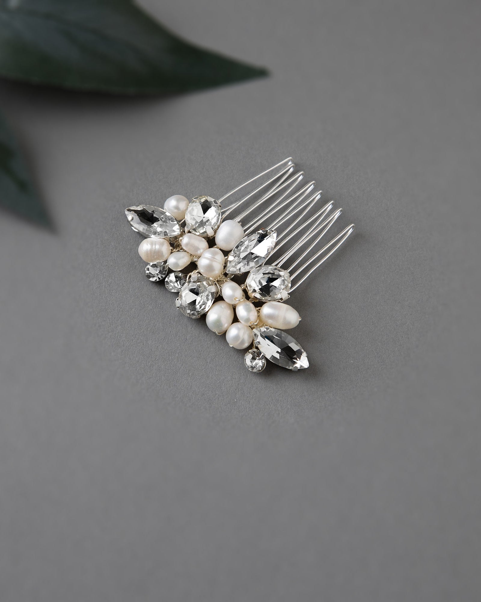 Mini Pearl and Rhinestone Crystal Hair Comb - Cassandra Lynne