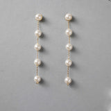 Minimalist Pearl Dangle Earrings - Earrings - Cassandra Lynne