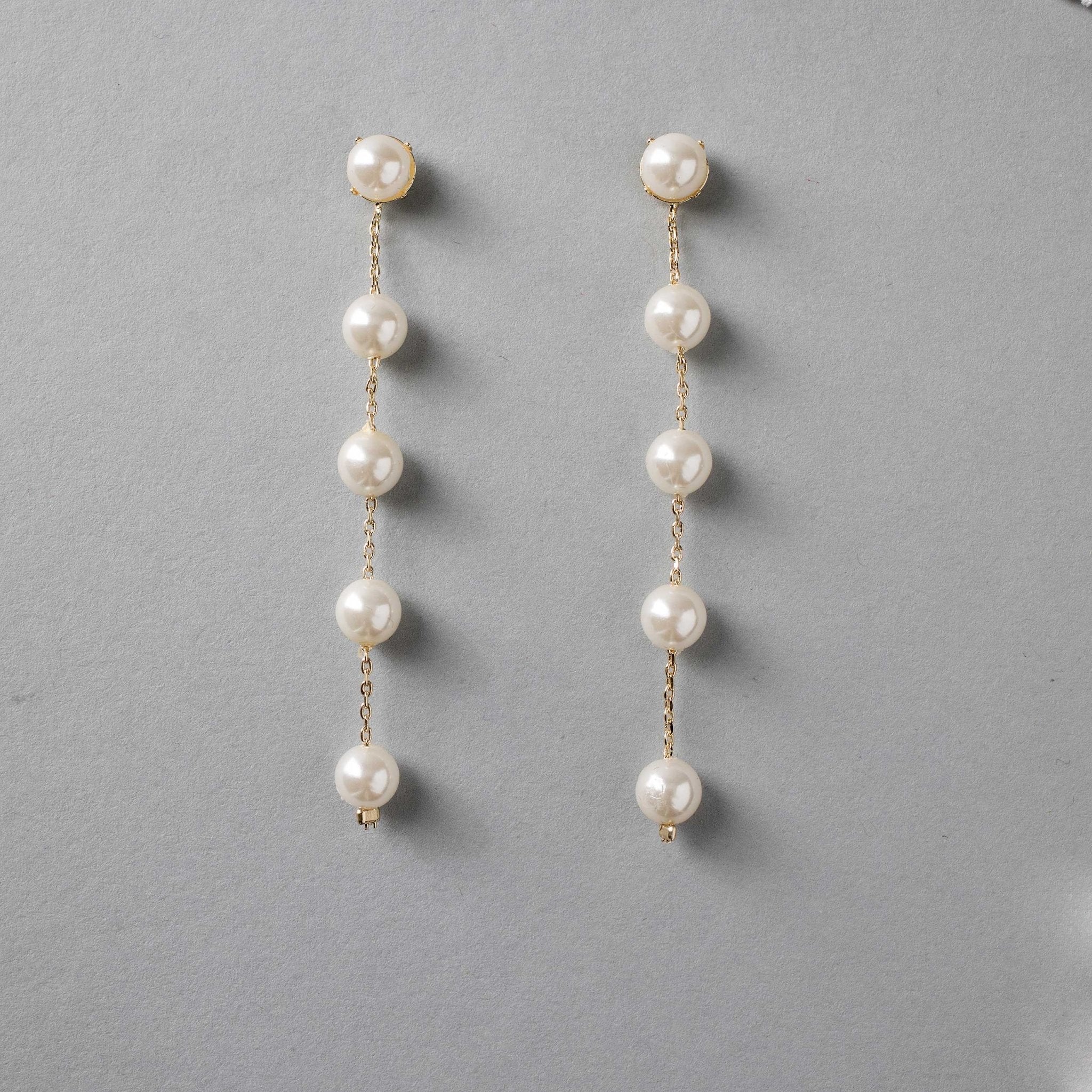 Minimalist Pearl Dangle Earrings - Earrings - Cassandra Lynne