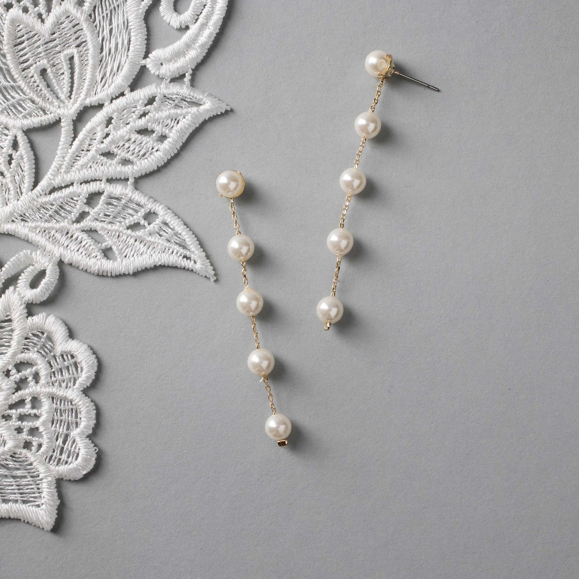 Minimalist Pearl Dangle Earrings - Earrings - Cassandra Lynne