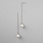 Minimalist Pearl Thread Earrings - Earrings - Cassandra Lynne