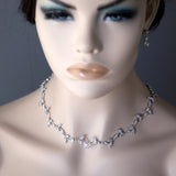 Minimalist Reflective Design CZ Vine Necklace Set - Necklace Set - Cassandra Lynne