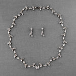 Minimalist Reflective Design CZ Vine Necklace Set - Necklace Set - Cassandra Lynne