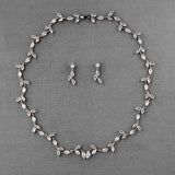 Minimalist Reflective Design CZ Vine Necklace Set - Necklace Set - Cassandra Lynne