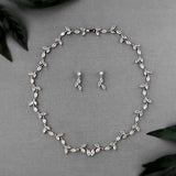Minimalist Reflective Design CZ Vine Necklace Set - Necklace Set - Cassandra Lynne