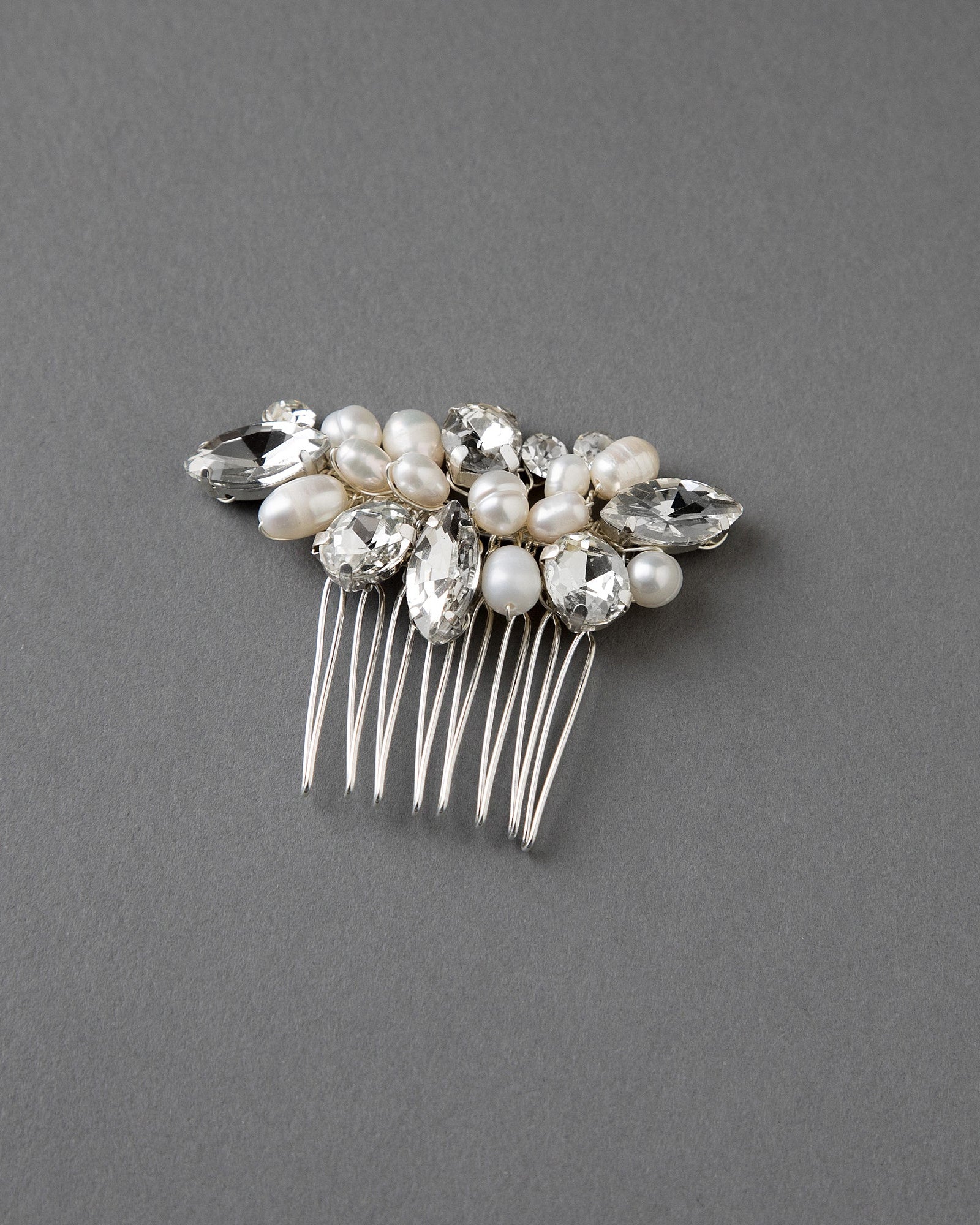 Mini Pearl and Rhinestone Crystal Hair Comb - Cassandra Lynne