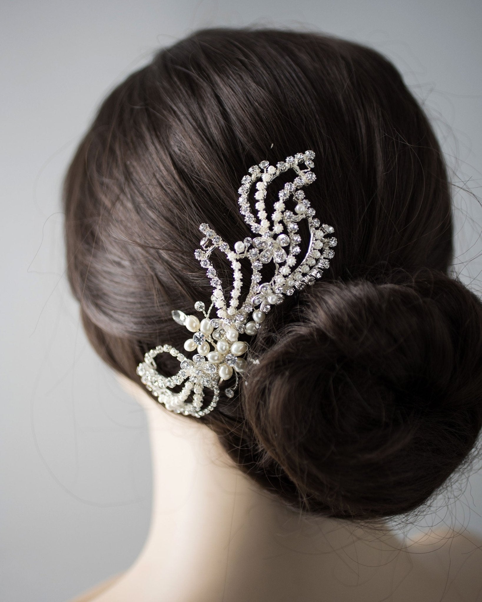 Modern Wave Pearl Wedding Clip - Hair Clips - Cassandra Lynne