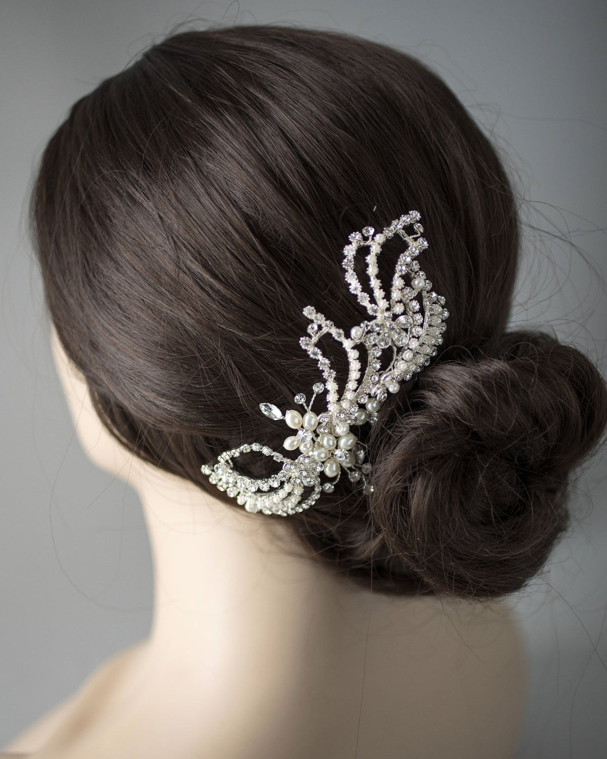 Modern Wave Pearl Wedding Clip - Hair Clips - Cassandra Lynne