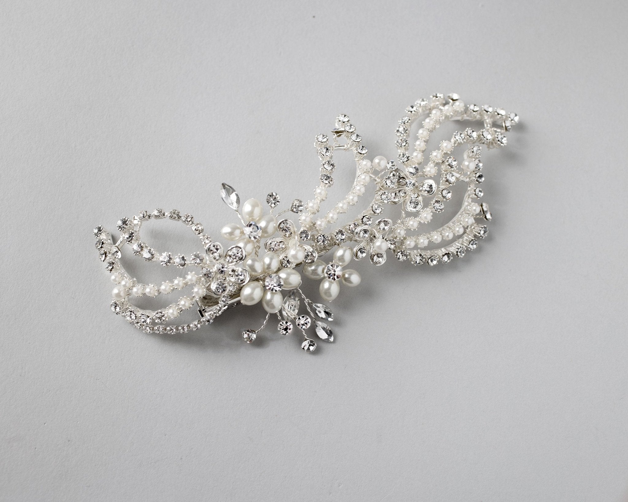 Modern Wave Pearl Wedding Clip - Hair Clips - Cassandra Lynne