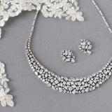 Multi Shape CZ Bib Style Wedding Necklace Set - Necklace Set - Cassandra Lynne
