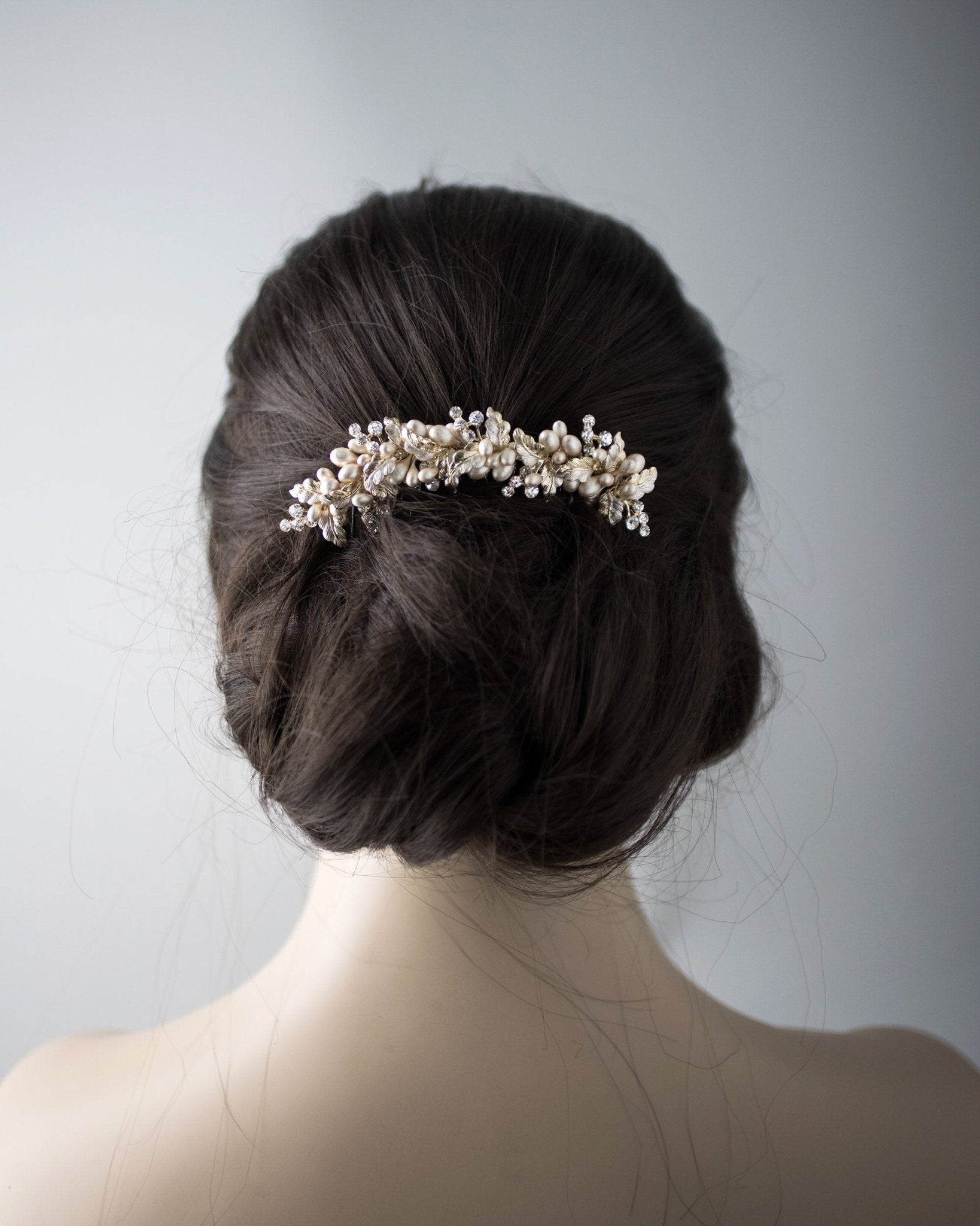 Narrow Gold Wedding Hair Comb - Hair Comb - Cassandra Lynne