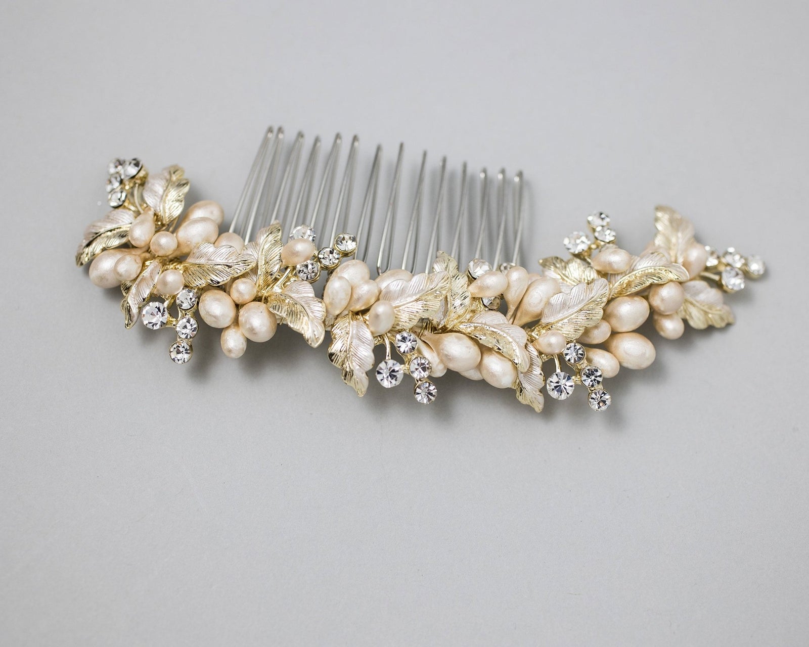 Narrow Gold Wedding Hair Comb - Hair Comb - Cassandra Lynne