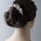Narrow Silver Bling Bridal Hair Clip - Hair Clips - Cassandra Lynne
