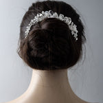 Narrow Silver Bling Bridal Hair Clip - Hair Clips - Cassandra Lynne