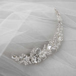 Narrow Silver Bling Bridal Hair Clip - Hair Clips - Cassandra Lynne