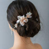 Ombre Pink and Ivory Wedding Hair Flower - Hair Clips - Cassandra Lynne