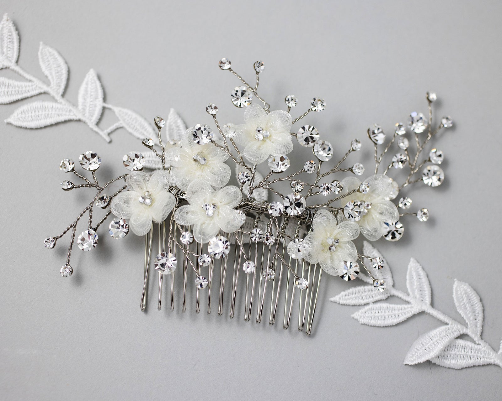 Silk flower Wedding hair comb, Ivory flower wedding hair comb, Flower wedding hair comb, Silk flower hotsell bridal comb, Ivory silk flower comb