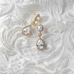 Oval and Water Drop Cubic Zirconia Earrings - Earrings - Cassandra Lynne