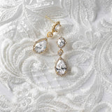 Oval and Water Drop Cubic Zirconia Earrings - Earrings - Cassandra Lynne