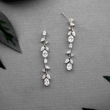 Oval Vine Drop CZ Earrings - Earrings - Cassandra Lynne