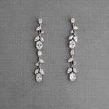 Oval Vine Drop CZ Earrings - Earrings - Cassandra Lynne