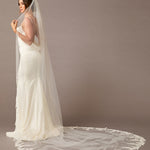 Royal Cathedral Bridal Veil with Venetian Style Appliques