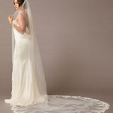 Royal Cathedral Bridal Veil with Venetian Style Appliques