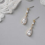 Pave Elongated Pear Drop CZ Earrings - Earrings - Cassandra Lynne