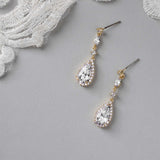Pave Elongated Pear Drop CZ Earrings - Earrings - Cassandra Lynne