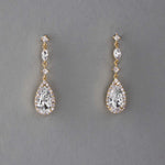 Pave Elongated Pear Drop CZ Earrings - Earrings - Cassandra Lynne