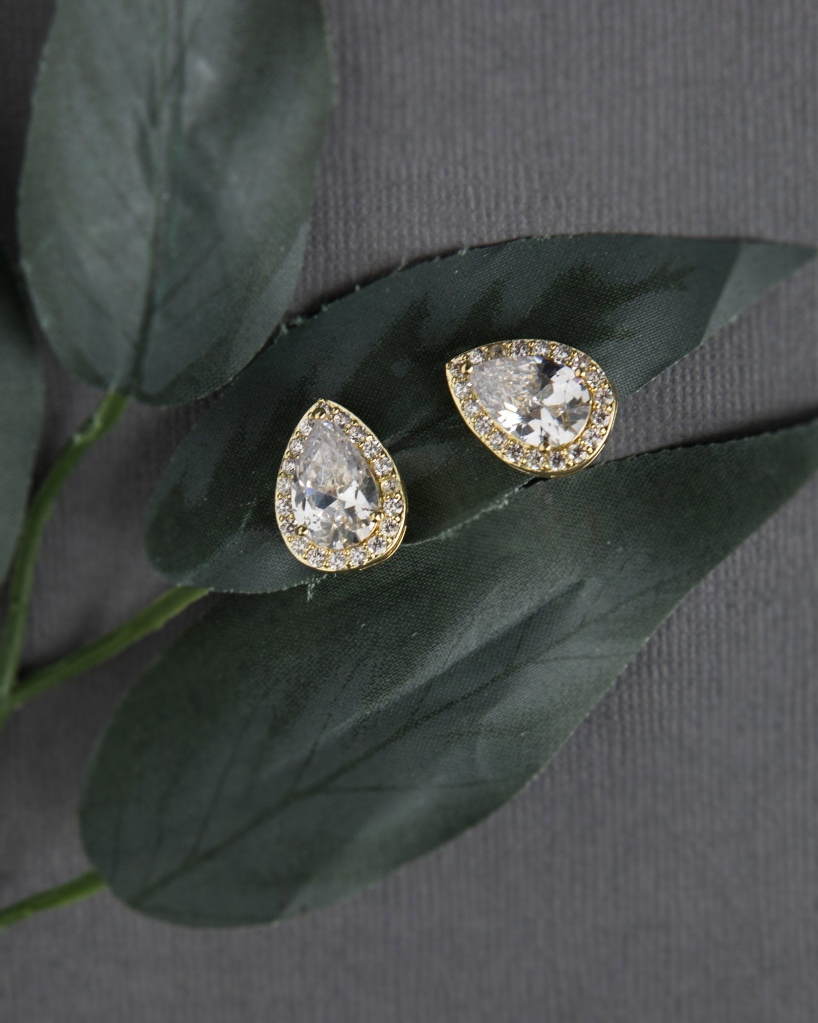 Pave Pear Clip - On Crystal Earrings - Earrings - Cassandra Lynne