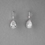 Pave Pear Drop Wedding Earrings - Earrings - Cassandra Lynne