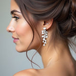 Pear and Oval Cluster Dangle CZ Earrings - Earrings - Cassandra Lynne