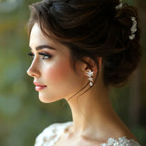 CZ Flower Earrings with Tiny Pearl Center - Cassandra Lynne