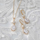 Pear Drop Hook Earrings and Pendant Necklace - Necklace Set - Cassandra Lynne