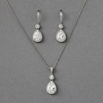 Pear Drop Hook Earrings and Pendant Necklace - Necklace Set - Cassandra Lynne