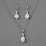 Pear Drop Hook Earrings and Pendant Necklace - Necklace Set - Cassandra Lynne