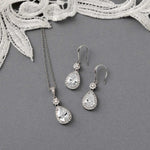 Pear Drop Hook Earrings and Pendant Necklace - Necklace Set - Cassandra Lynne