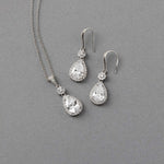 Pear Drop Hook Earrings and Pendant Necklace - Necklace Set - Cassandra Lynne