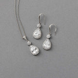 Pear Drop Hook Earrings and Pendant Necklace - Necklace Set - Cassandra Lynne