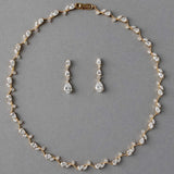 Pear Flower Buds Linked CZ Necklace and Earrings - Necklace Set - Cassandra Lynne