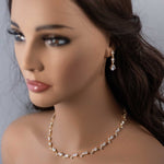 Pear Flower Buds Linked CZ Necklace and Earrings - Necklace Set - Cassandra Lynne