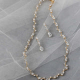 Pear Flower Buds Linked CZ Necklace and Earrings - Necklace Set - Cassandra Lynne