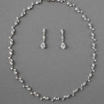 Pear Flower Buds Linked CZ Necklace and Earrings - Necklace Set - Cassandra Lynne