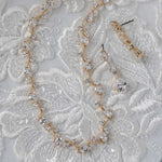 Pear Flower Buds Linked CZ Necklace and Earrings - Necklace Set - Cassandra Lynne