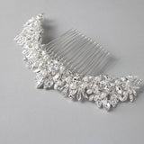 Pearl and Crystal Arched Wedding Comb - Hair Comb - Cassandra Lynne