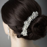 Pearl and Crystal Arched Wedding Comb - Hair Comb - Cassandra Lynne