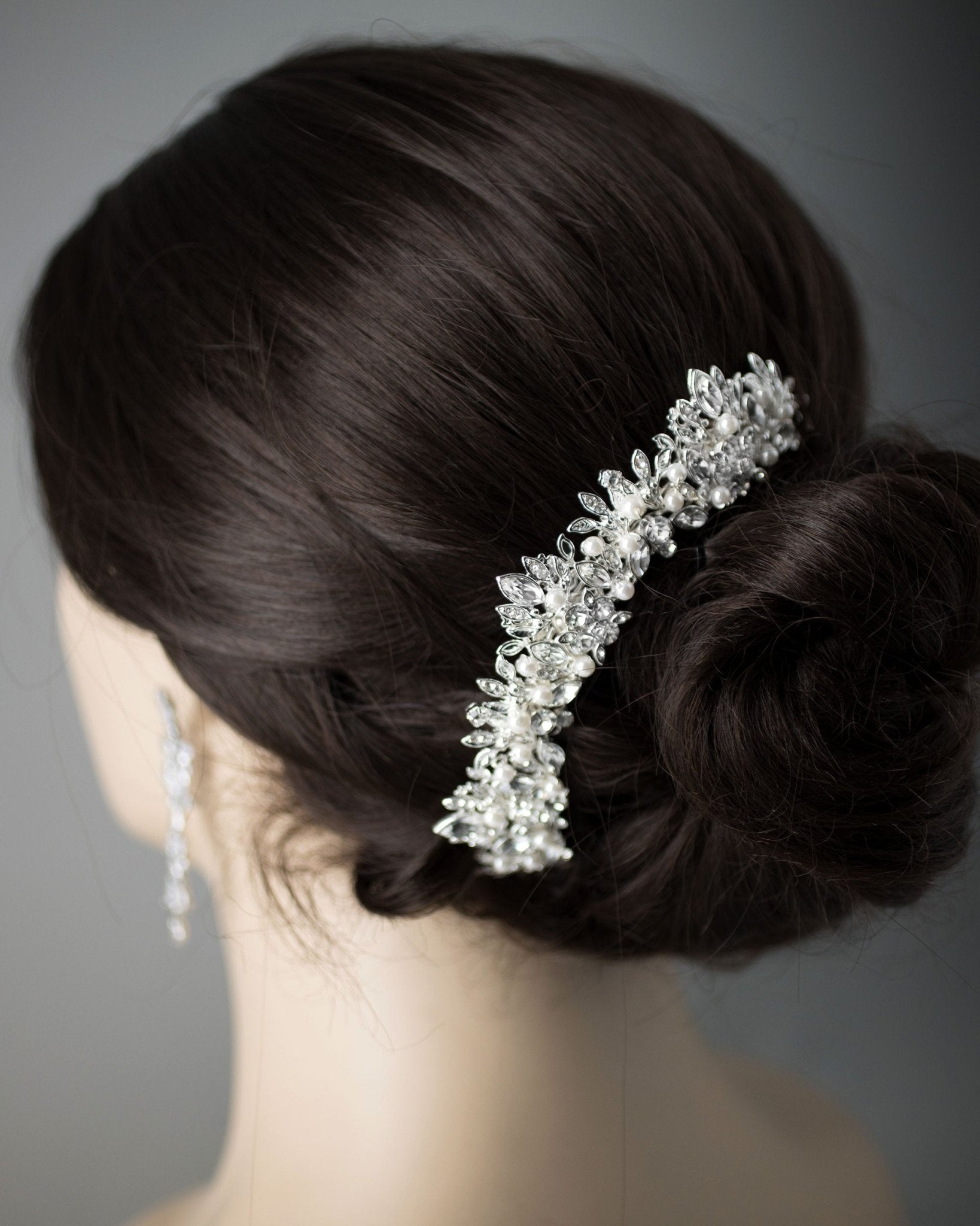 Pearl and Crystal Arched Wedding Comb - Hair Comb - Cassandra Lynne
