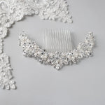 Pearl and Crystal Arched Wedding Comb - Hair Comb - Cassandra Lynne