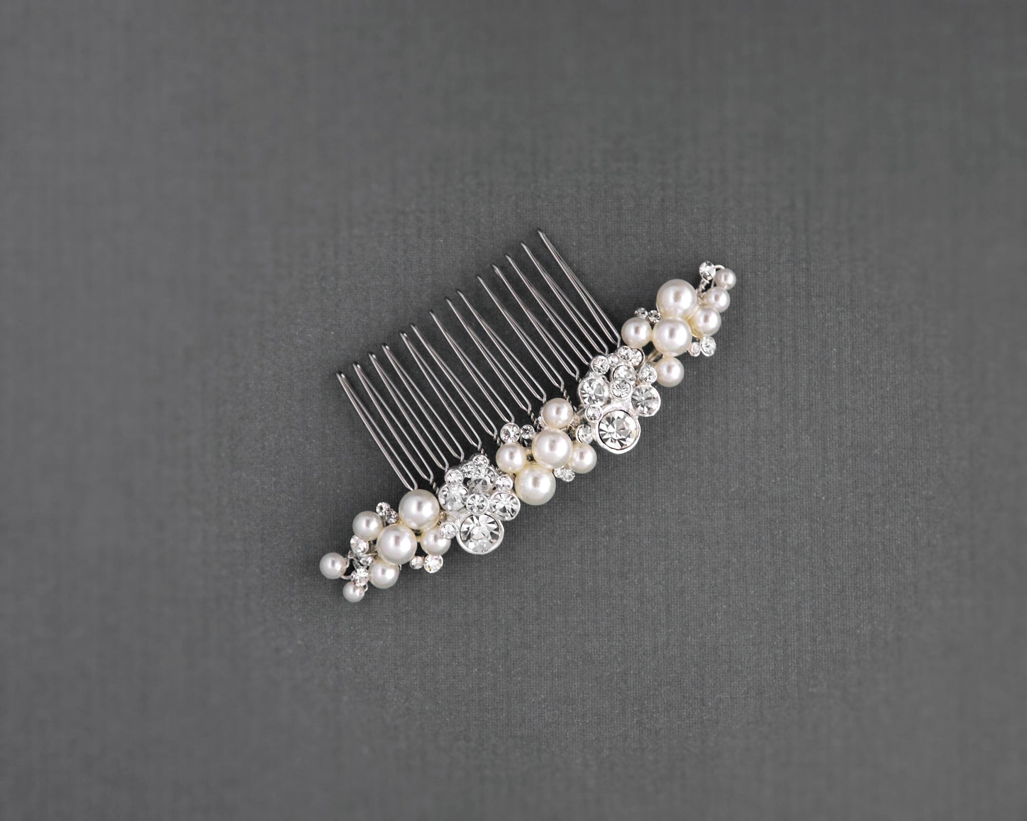 Iovry Pearl and Crystal Cluster Hair Comb